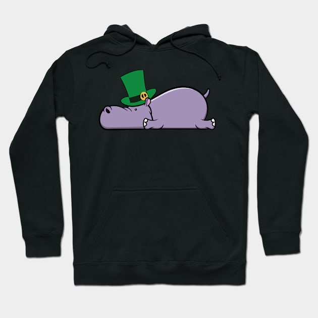 Funny Irish St Patricks Drunk Day Hippo Beer Gift Hoodie by MrTeee